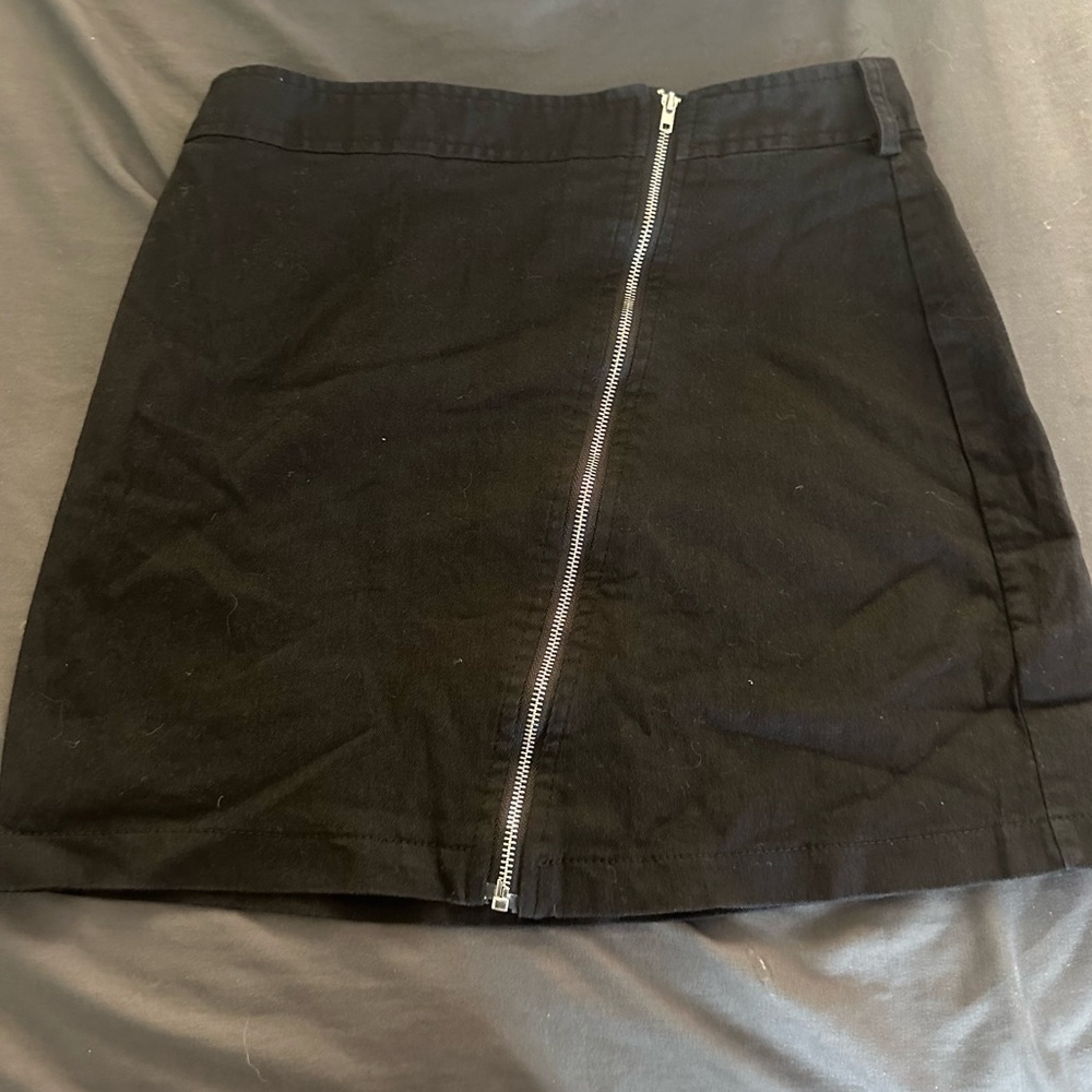 Black zip up skirt
